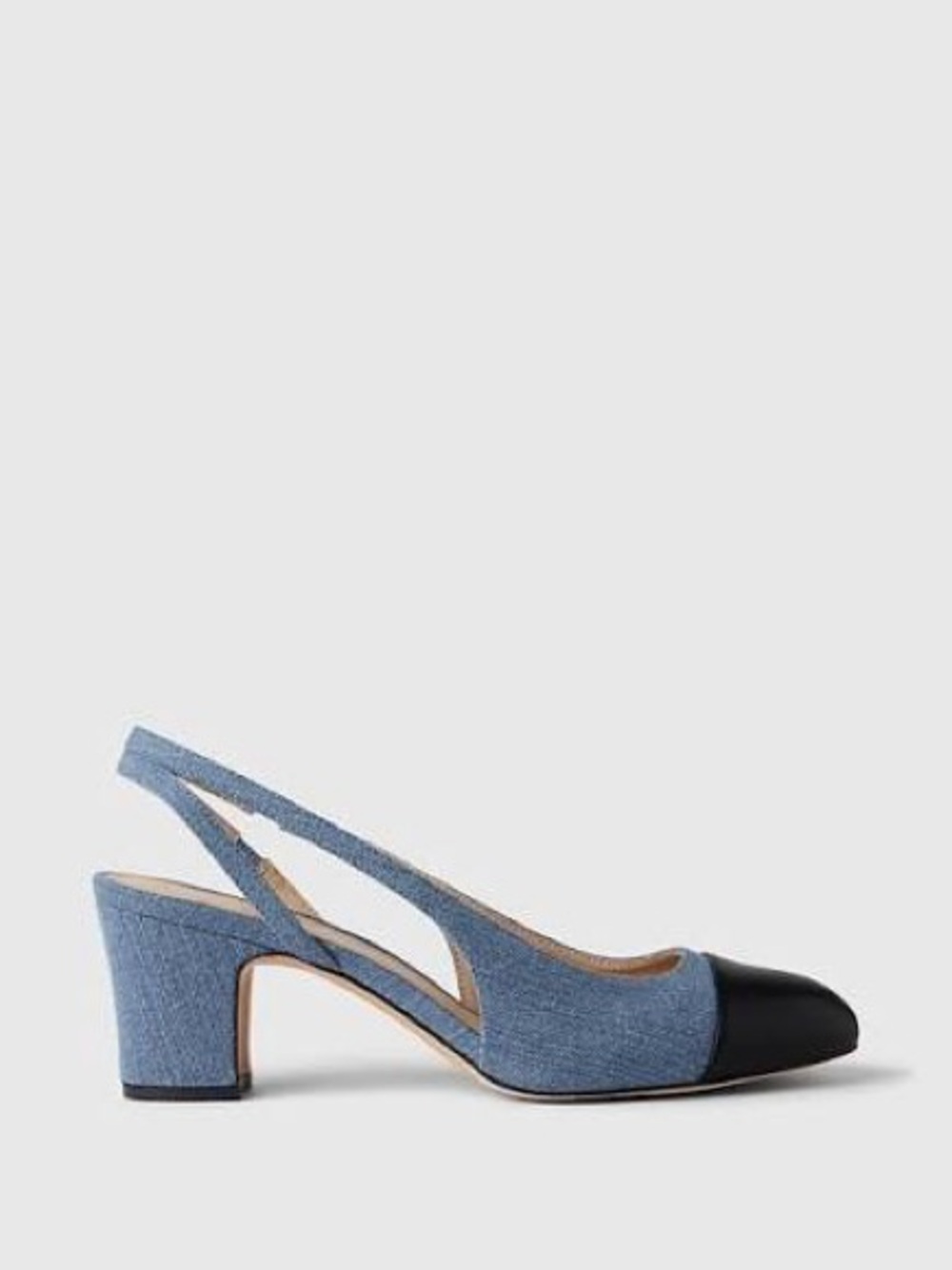 Gap Slingback denim Two-Tone Low Block Heel Pumps